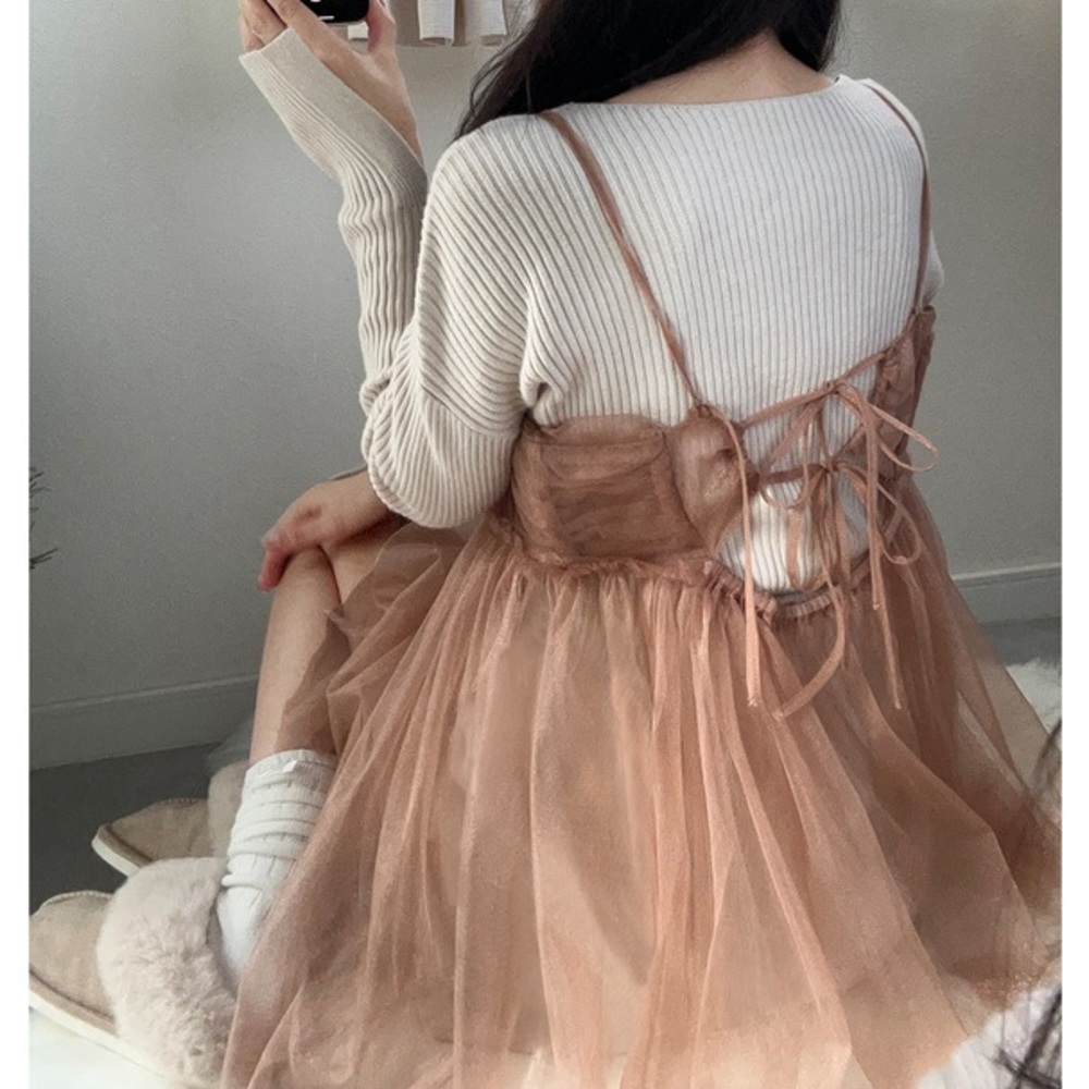 NWT blush pink tulle cami